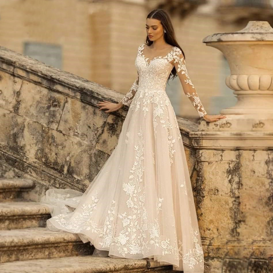 Long Sleeve Wedding Dress Mori Style