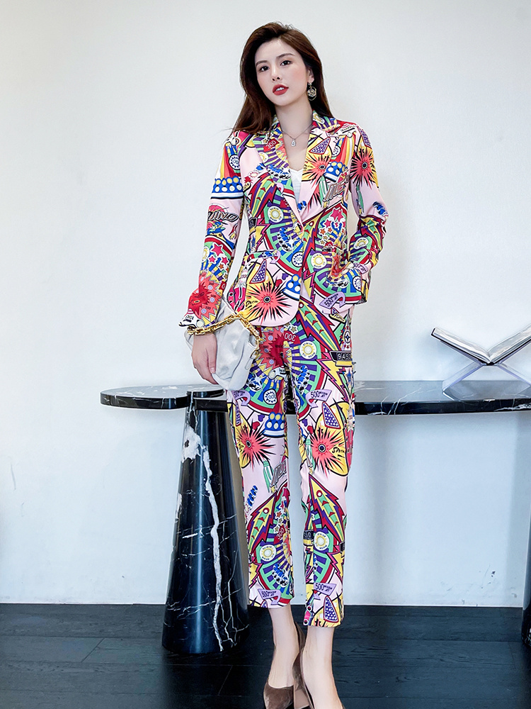 Pop print High-ankle Multi-colour Two-piece Suit